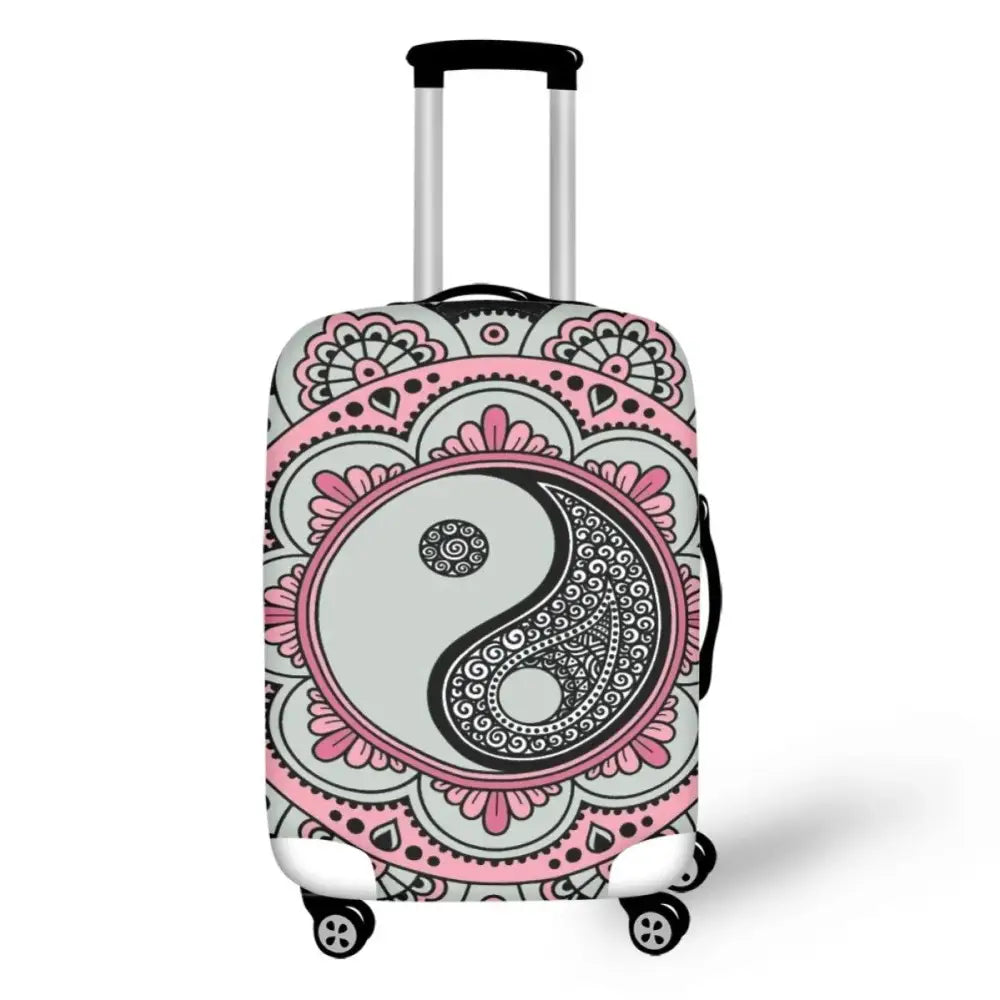 Mandela Tai Chi Durable Stretchy Luggage Cover Travel Protector Covers Cool Essential Accessories - Lifestyle Travel Trading - Luggage Protectors