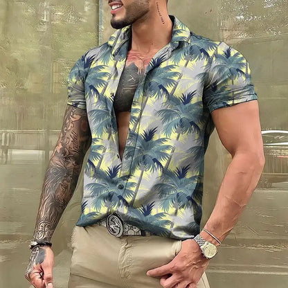 Men's 3D Printed Coconut Tree Hawaiian Shirt - 2024 Fashion Beach Tee (Sizes up to 5XL) - Lifestyle Travel Trading