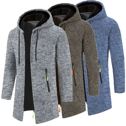 Men’s Hooded Zipper Long Sleeve Oversize Winter Top Jacket Coat - Coats