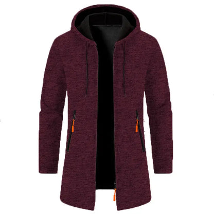 Men’s Hooded Zipper Long Sleeve Oversize Winter Top Jacket Coat - Coats