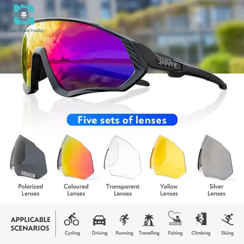 Polarized Cycling Sunglasses - UV Protection, Lightweight, Durable - Lifestyle Travel Trading - 