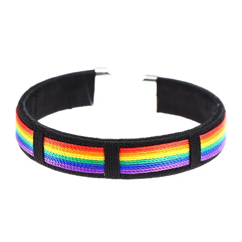 Pride Rainbow LGBT Gay Bracelets for Women Men Lesbian Gay Bisexual Transgender Open Cuff Wristband Bracelets Bangles Jewelry - Lifestyle Travel Trading