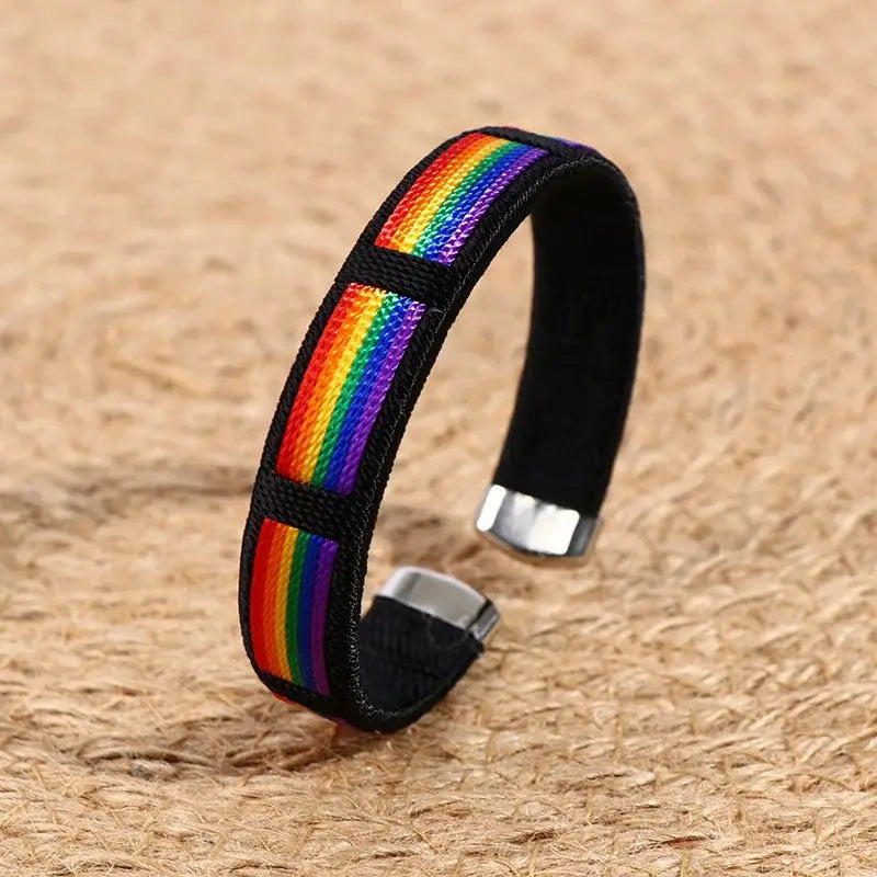 Pride Rainbow LGBT Gay Bracelets for Women Men Lesbian Gay Bisexual Transgender Open Cuff Wristband Bracelets Bangles Jewelry - Lifestyle Travel Trading