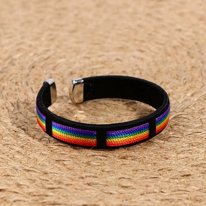 Pride Rainbow LGBT Gay Bracelets for Women Men Lesbian Gay Bisexual Transgender Open Cuff Wristband Bracelets Bangles Jewelry - Lifestyle Travel Trading