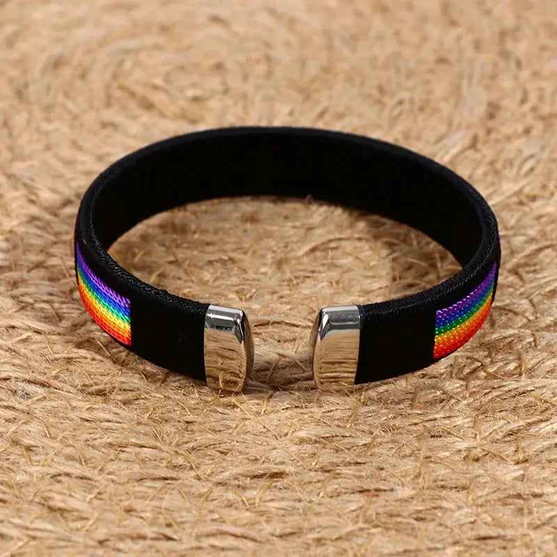 Pride Rainbow LGBT Gay Bracelets for Women Men Lesbian Gay Bisexual Transgender Open Cuff Wristband Bracelets Bangles Jewelry - Lifestyle Travel Trading