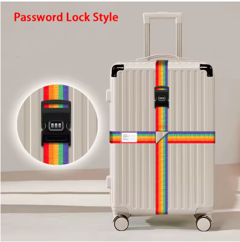 Colourful Anti‑Theft Luggage Straps – Adjustable Travel Security Belts