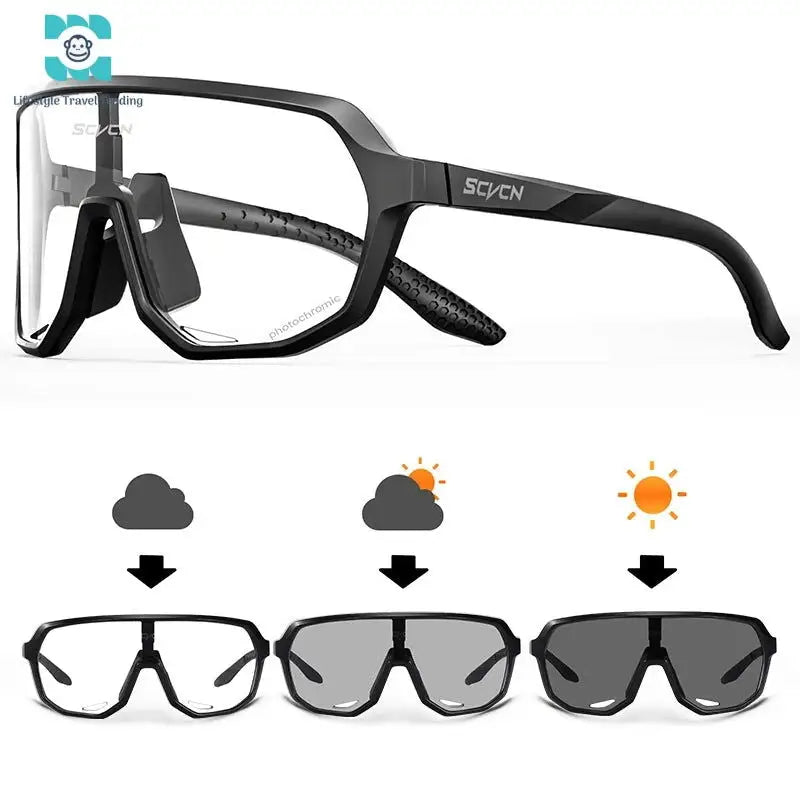 SCVCN UV400 Photochromic Cycling Glasses - Lifestyle Travel Trading - 