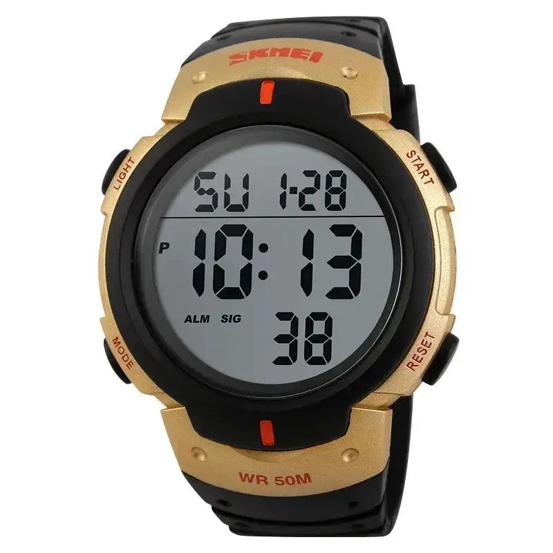 SKMEI 1068 Calendar PU Strap 5Bar Waterproof Digital Watch reloj hombre Outdoor Sport Watch Men Big Dial Fashion Simple Watches - Lifestyle Travel Trading