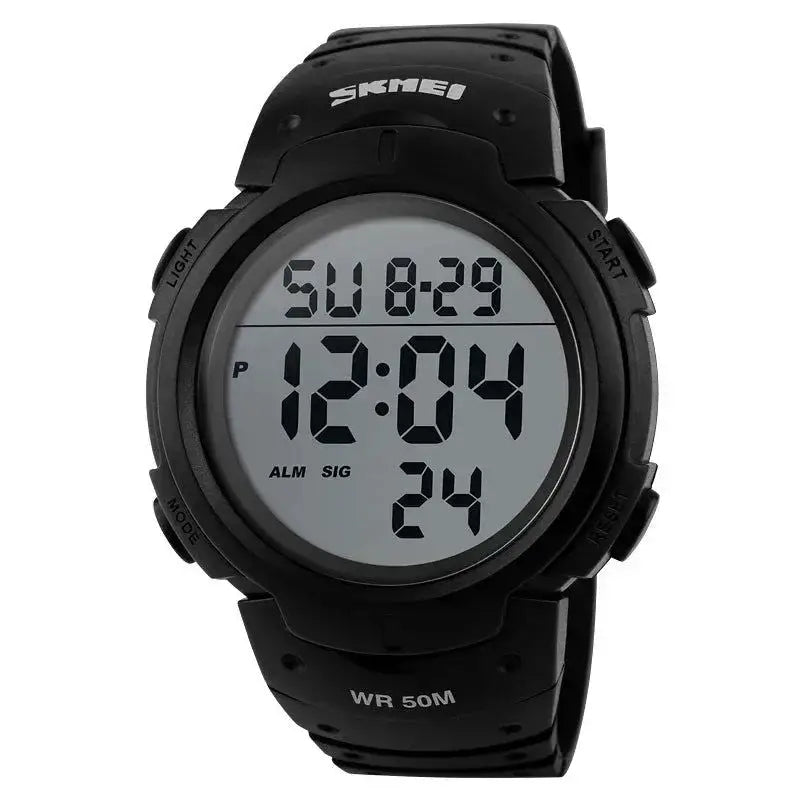 SKMEI 1068 Calendar PU Strap 5Bar Waterproof Digital Watch reloj hombre Outdoor Sport Watch Men Big Dial Fashion Simple Watches - Lifestyle Travel Trading