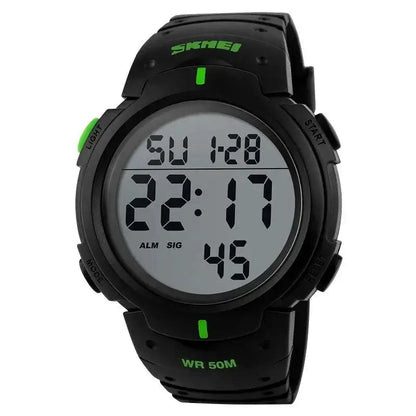 SKMEI 1068 Calendar PU Strap 5Bar Waterproof Digital Watch reloj hombre Outdoor Sport Watch Men Big Dial Fashion Simple Watches - Lifestyle Travel Trading