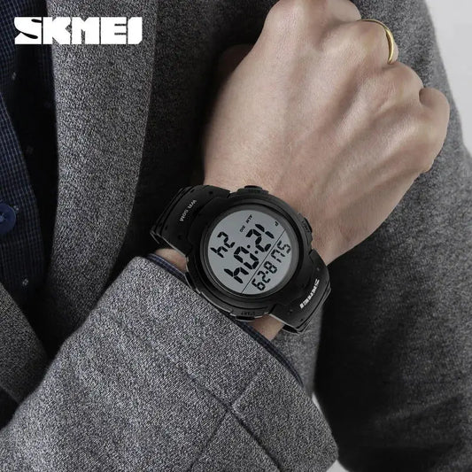 SKMEI 1068 Calendar PU Strap 5Bar Waterproof Digital Watch reloj hombre Outdoor Sport Watch Men Big Dial Fashion Simple Watches - Lifestyle Travel Trading