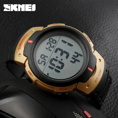 SKMEI 1068 Calendar PU Strap 5Bar Waterproof Digital Watch reloj hombre Outdoor Sport Watch Men Big Dial Fashion Simple Watches - Lifestyle Travel Trading