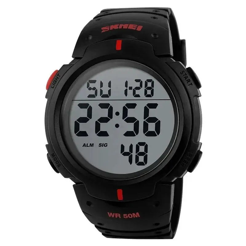 SKMEI 1068 Calendar PU Strap 5Bar Waterproof Digital Watch reloj hombre Outdoor Sport Watch Men Big Dial Fashion Simple Watches - Lifestyle Travel Trading