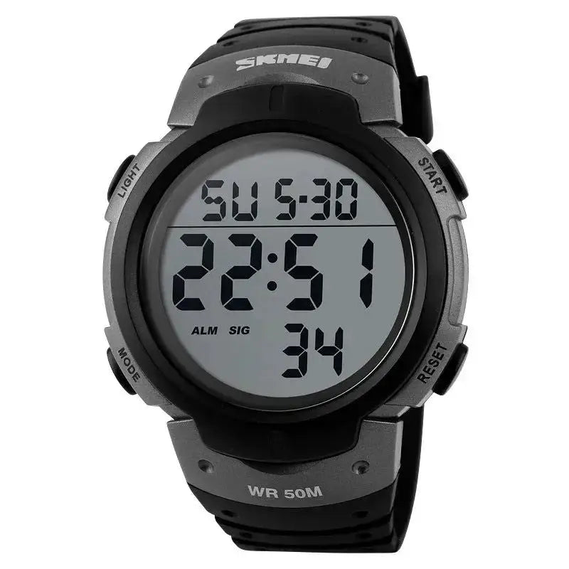 SKMEI 1068 Calendar PU Strap 5Bar Waterproof Digital Watch reloj hombre Outdoor Sport Watch Men Big Dial Fashion Simple Watches - Lifestyle Travel Trading