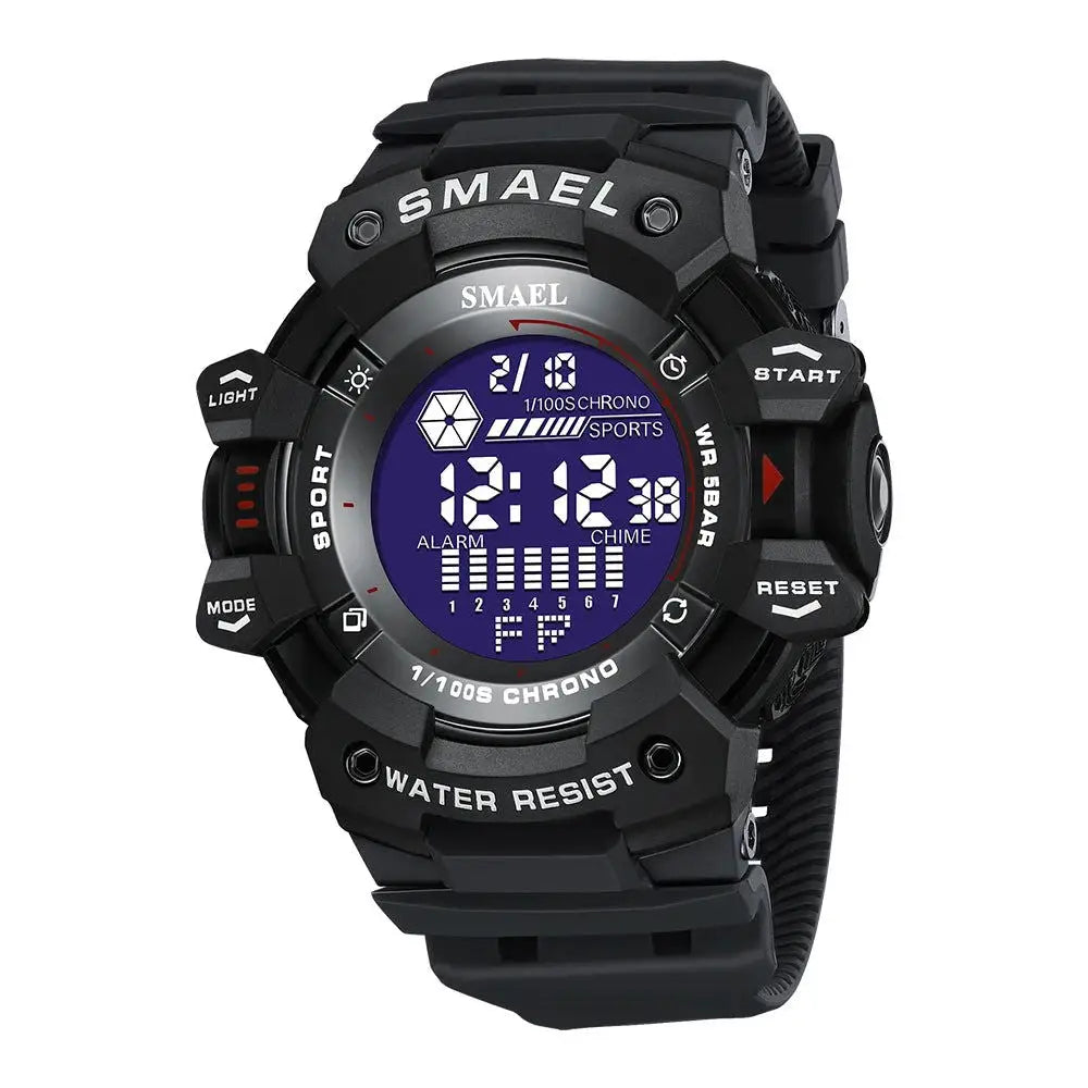 SMAEL 8050 digital large dial personalized trend sports multifunctional luminous 50 meter waterproof men's watch - Lifestyle Travel Trading