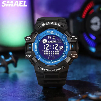 SMAEL 8050 digital large dial personalized trend sports multifunctional luminous 50 meter waterproof men's watch - Lifestyle Travel Trading