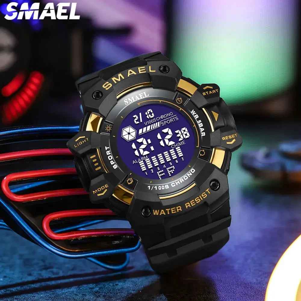 SMAEL 8050 digital large dial personalized trend sports multifunctional luminous 50 meter waterproof men's watch - Lifestyle Travel Trading