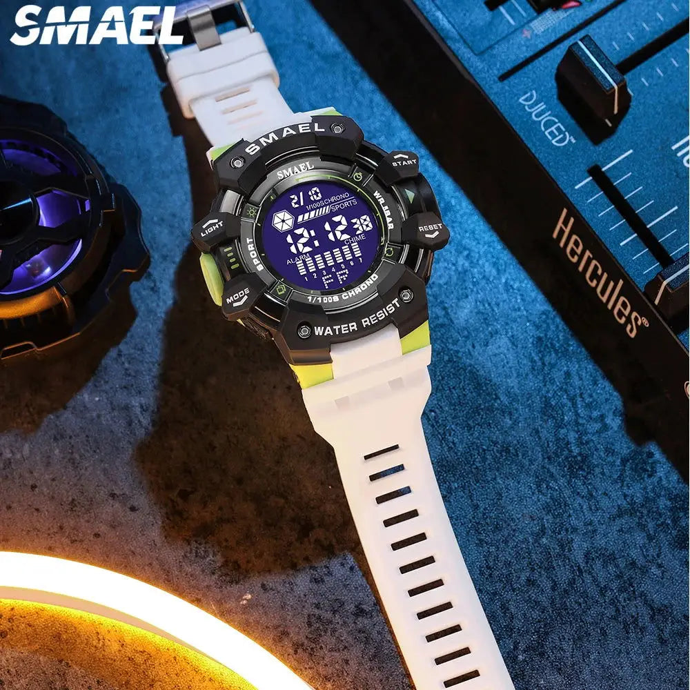 SMAEL 8050 digital large dial personalized trend sports multifunctional luminous 50 meter waterproof men's watch - Lifestyle Travel Trading