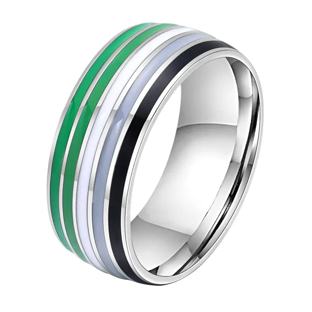 Stainless Steel Lesbian LGBT Ring for Women Couple , pride Love Promise Band Stripe Flag Color Engagement Rings - Lifestyle Travel Trading