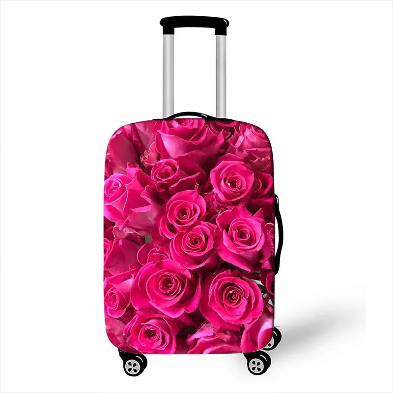 Pretty Flower Luggage Protective Covers for Travel Anit-dust Trolley Cases Cover Elastic Rose Suitcase Cover Travel Accessories - Lifestyle Travel Trading