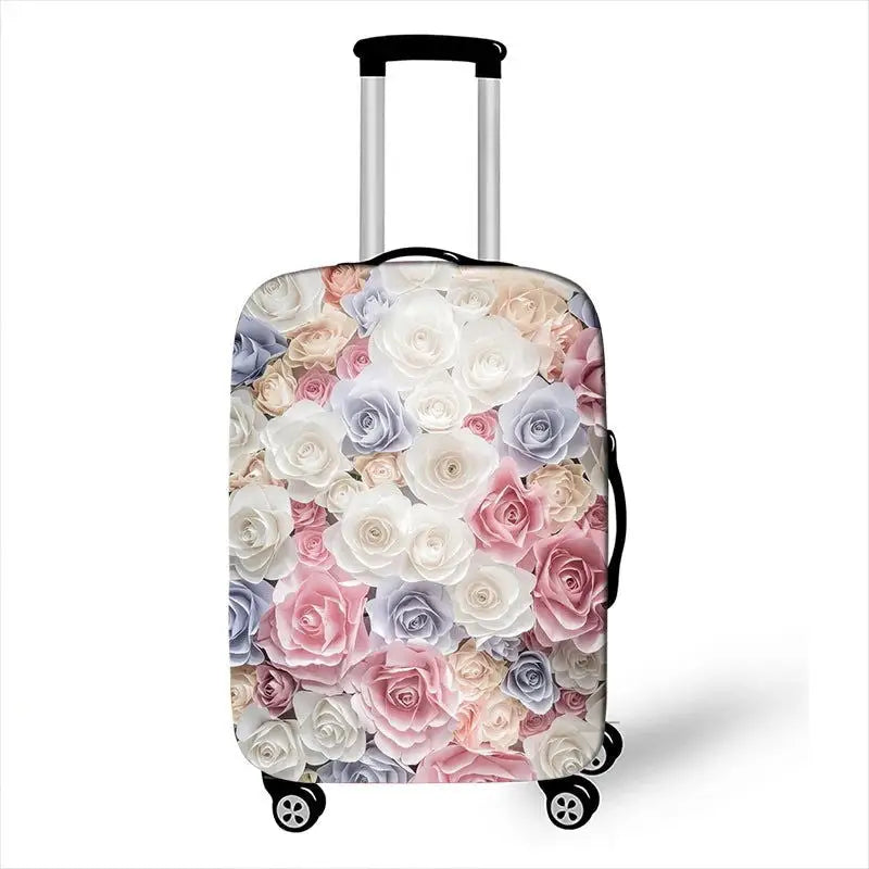 Pretty Flower Luggage Protective Covers for Travel Anit-dust Trolley Cases Cover Elastic Rose Suitcase Cover Travel Accessories - Lifestyle Travel Trading