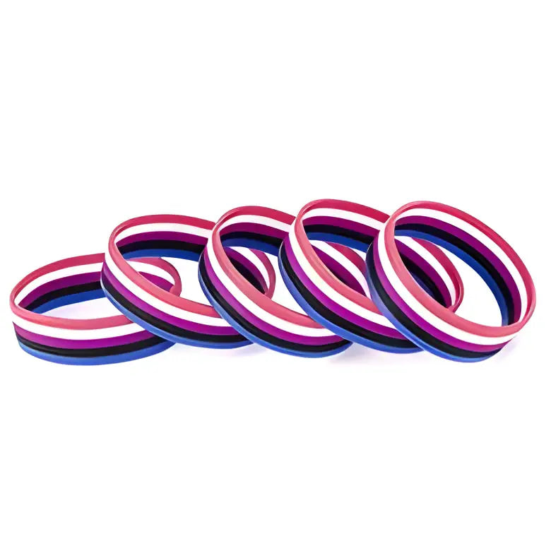 Transgender Pride Flag Silicone Rubber Bracelets Sports Wrist Band Bangle for Women Men SLP-0007 - Lifestyle Travel Trading