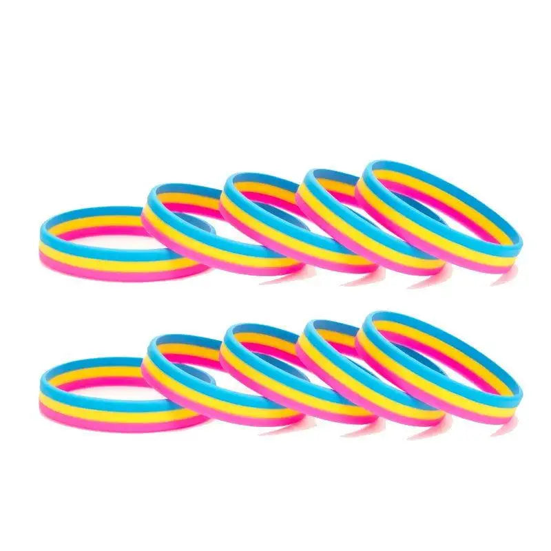 Transgender Pride Flag Silicone Rubber Bracelets Sports Wrist Band Bangle for Women Men SLP-0007 - Lifestyle Travel Trading