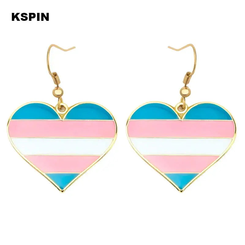 Transgender Rainbow Pansexual pride Genderqueer pride LGBT Earrings Gay Pride Rainbow Earrings Jewelry For Women Men Lovers Gift - Lifestyle Travel Trading