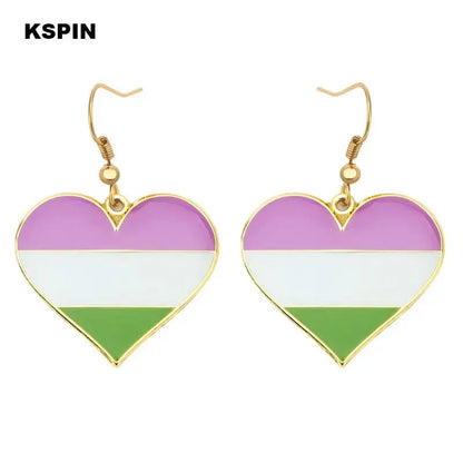 Transgender Rainbow Pansexual pride Genderqueer pride LGBT Earrings Gay Pride Rainbow Earrings Jewelry For Women Men Lovers Gift - Lifestyle Travel Trading