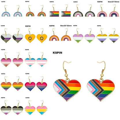 Transgender Rainbow Pansexual pride Genderqueer pride LGBT Earrings Gay Pride Rainbow Earrings Jewelry For Women Men Lovers Gift - Lifestyle Travel Trading