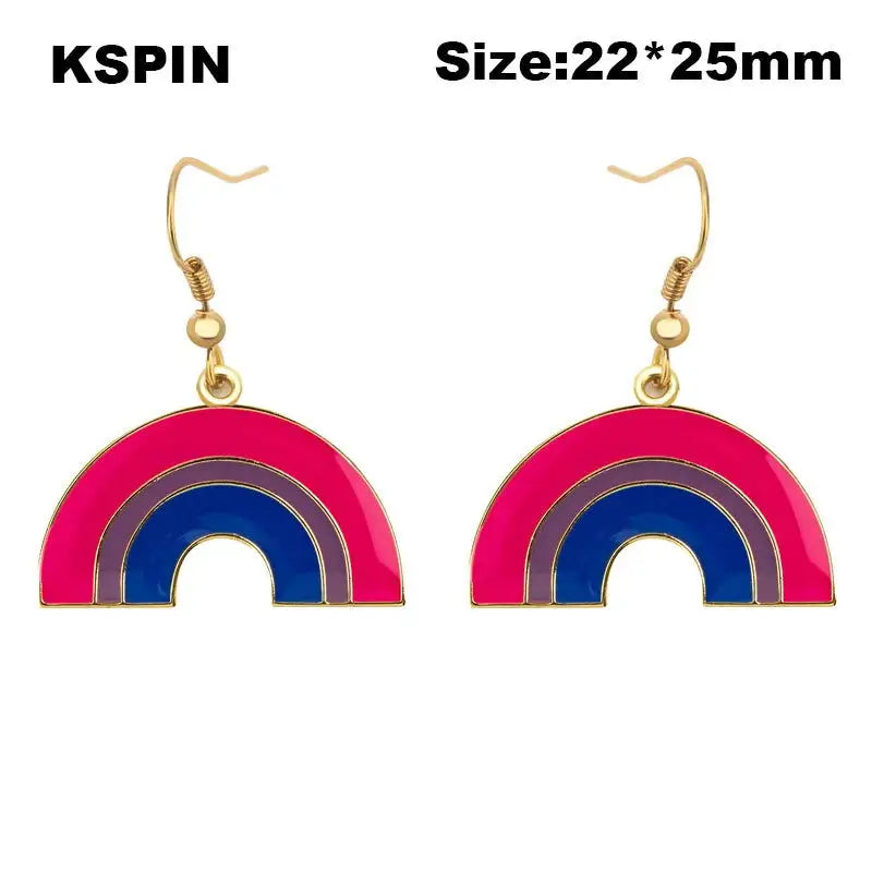 Transgender Rainbow Pansexual pride Genderqueer pride LGBT Earrings Gay Pride Rainbow Earrings Jewelry For Women Men Lovers Gift - Lifestyle Travel Trading