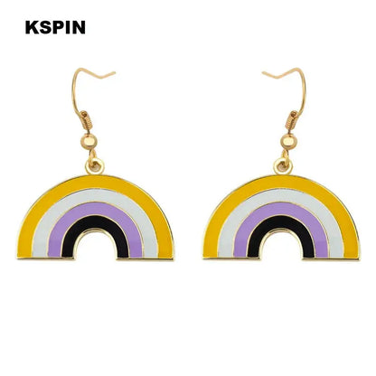 Transgender Rainbow Pansexual pride Genderqueer pride LGBT Earrings Gay Pride Rainbow Earrings Jewelry For Women Men Lovers Gift - Lifestyle Travel Trading