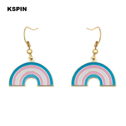 Transgender Rainbow Pansexual pride Genderqueer pride LGBT Earrings Gay Pride Rainbow Earrings Jewelry For Women Men Lovers Gift - Lifestyle Travel Trading