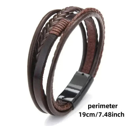 Delysia King Trendy Leather Braided Bracelet Alloy Magnetic Clasp Bracelets for Men - Lifestyle Travel Trading