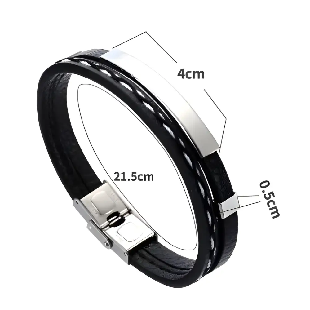 Delysia King 2021 Trendy Men Leatherwear Weave Bracelet Leisure Color Contrast Stainless Steel Bangle - Lifestyle Travel Trading