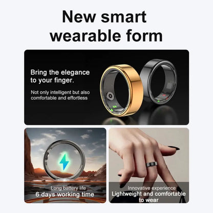 R02 Smart Ring Women Men Smartring Health Monitoring IP68&5ATM Waterproof Multi-sport Modes Bluetooth Sleep Tracker Finger Ring - Lifestyle Travel Trading