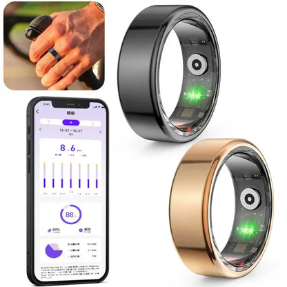 R02 Smart Ring Women Men Smartring Health Monitoring IP68&5ATM Waterproof Multi-sport Modes Bluetooth Sleep Tracker Finger Ring - Lifestyle Travel Trading