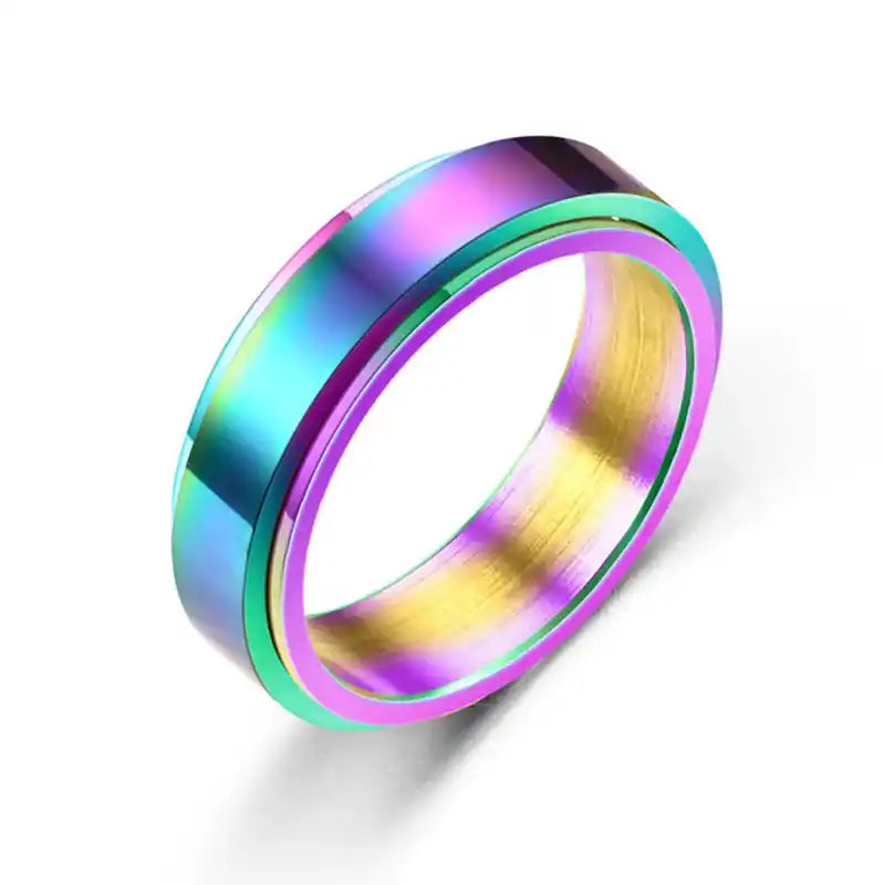 Engravable Spinner Rings | Custom Name Rotatable Band 6mm Steel