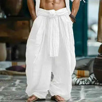 Cotton Linen Pants | Men's Ethnic Style Wide Leg Trousers