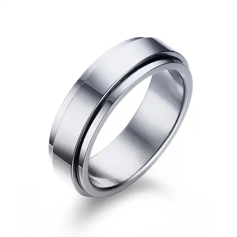 Engravable Spinner Rings | Custom Name Rotatable Band 6mm Steel
