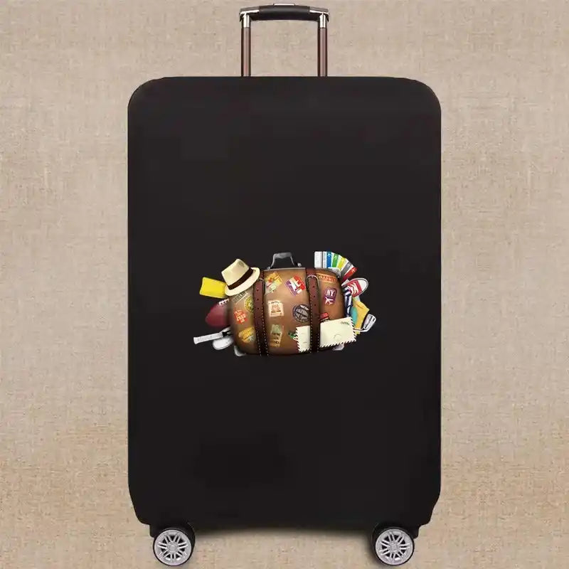 Global Design Luggage Covers | Elastic World Map Protector (S–XL)