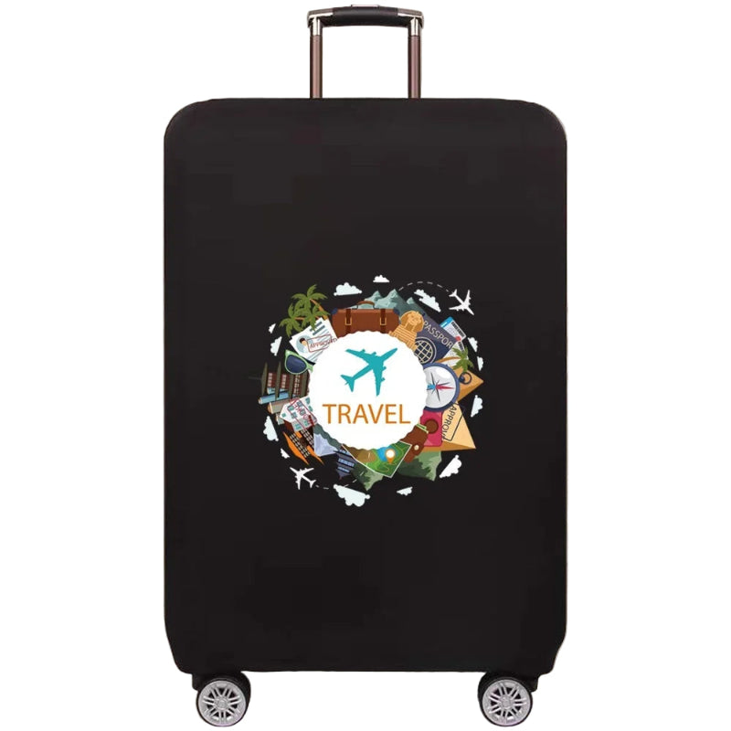 Global Design Luggage Covers | Elastic World Map Protector (S–XL)