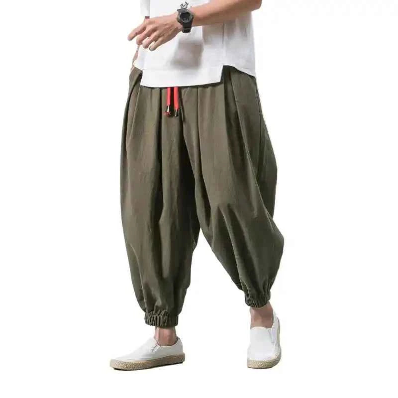 Men Loose Harem Pants | Chinese Linen Casual Trousers