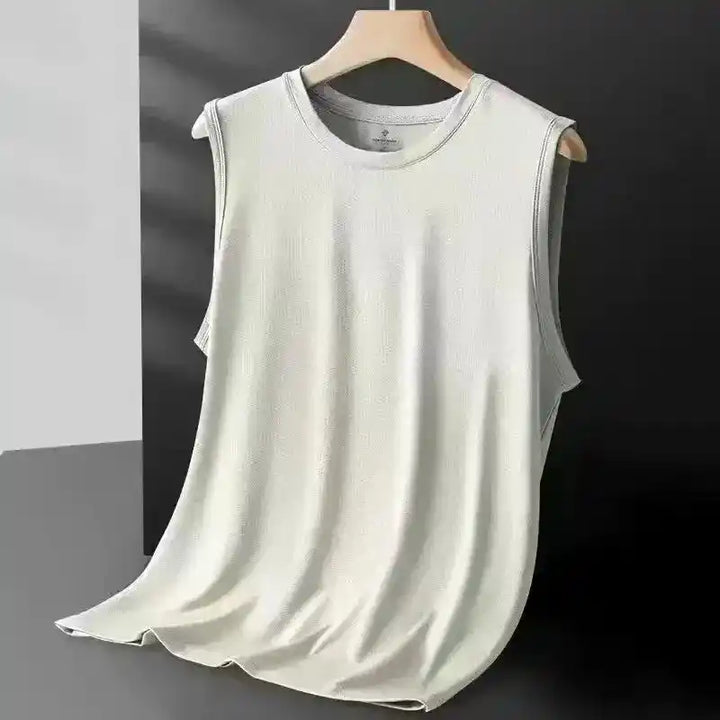 Men's Ice Silk Mesh Vest Lightweight Sports Summer Wear Sleeveless T-shirt Tank Top Casual Fashion Outerwear Lifestyle Travel Trading