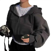 Fleece-Lined Women Hoodie | Zip-Up Warm Hooded Sweatshirt