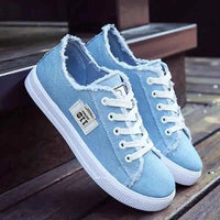 Women’s Canvas Sneakers – Low‑Top Denim Lace‑Up Shoes - Lifestyle Travel Trading
