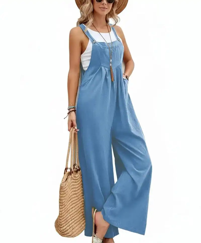 Women Loose Fit Overalls | Wide-Leg Baggy Bib Jumpsuit Dropified