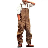 Men Denim Jumpsuit | Casual Retro Style Loose Fit Overalls
