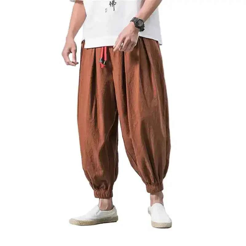 Men Loose Harem Pants | Chinese Linen Casual Trousers