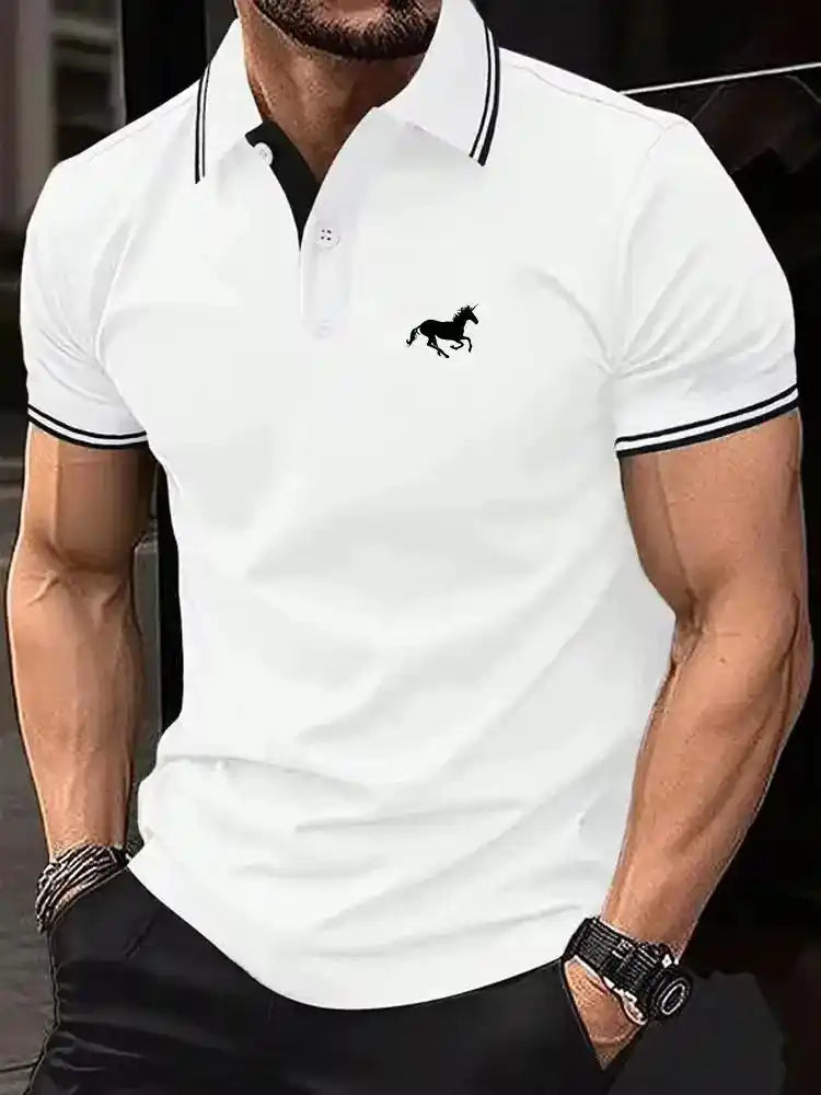 Classic Polo Shirt | Men's Short Sleeve Button Lapel Summer Casual Top Dropified